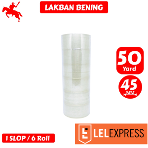 [TERLARIS] KSATRIA Tape Lakban Bening 45Mm* 50 Yard -Slop