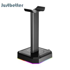 Headphone Stand Holder Rack RGB Backlight Headphone Display Rack Space Saving Desktop Organizer Vertical Bracket Hanger