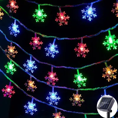 5M 20LED Solar Xmas Lights Outdoor Waterproof Heavy Duty Christmas Light Curtain Garden Decorations Snowflake Lantern Star String Lights Parol Inside The House LED Fairy Lights For Bedroom Christmas Lights Decorations Set Sale For Home Decor 2026
