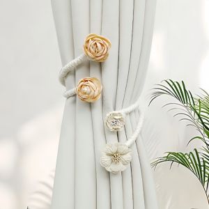 Flower Curtain Tiebacks Adjustable Room Window Shade Cloth Binding Straps Curtain Accessories Home Decoration