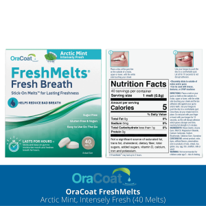 OraCoat® FreshMelts Fresh Breath Stick-On Melts for Lasting Freshness with Xylitol (40 Count)