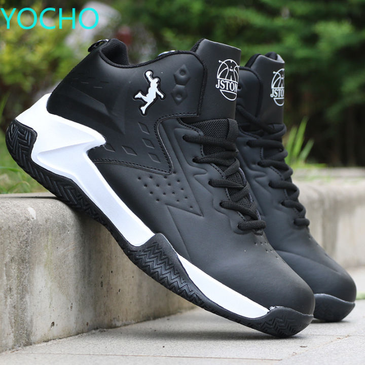 YOCHO Men's Shoes Pu Leather Sports Shoes Waterproof High-top