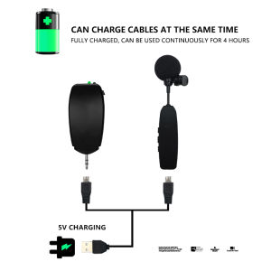 Lapel Wireless Microphone 600HMz for Recording Vlogging Videoke Original Lavalier Mic Teaching Magic Microphone Sing Karaoke The Receiving Distance Is 50 Meters Which Can Be Paired with 10 Receivers At The Same Time