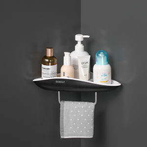 HKStorage Bathroom shelf shower room bathroom corner triangle basket corner toilet wall mounted hole free storage rack