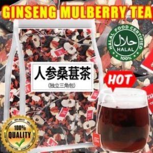 【𝟐𝟒 𝐇𝐨𝐮𝐫𝐬 𝐃𝐞𝐥𝐢𝐯𝐞𝐫𝐲】Herbal Kidney Health Tea with Ginseng and Goji Berry for Daily Vitality Ginseng Mulberry Black Red Wolfberry Longan Red Date Tea Men Women Stay Up Late Recovery Tea Independent Triangle Bag