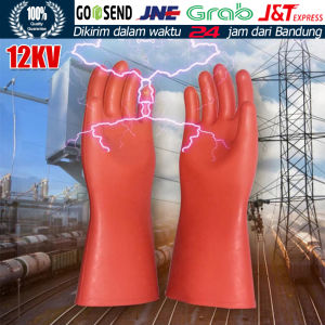 Class 12KV Sarung Tangan Listrik Anti Setrum Sarung Tangan Karet Tebal Latex Rubber Insulasi Safty Gloves