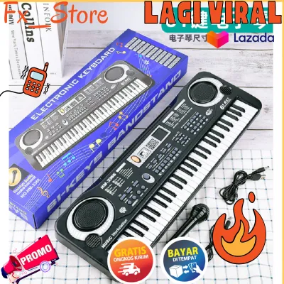 PROMO BAYAR DI TEMPAT - Digital Electronic Keyboard 61 Keys - MQ-6106 - Black