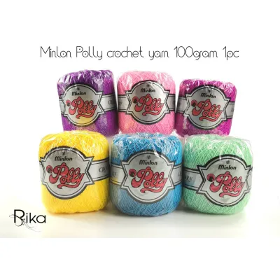 Benang crochet yarn knitting yarn Minlon Polly 100gram koleksi1 1pc
