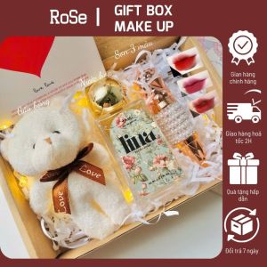 Set Quà Tặng Gấu Bông và Nước Hoa SonThiệp Đèn led 20/1020/11 Valentine 14/2 8/3 Noel Sinh Nhật tặng bạn người yêu
