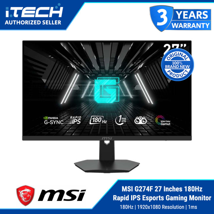 MSI G274F 27 Inches 180Hz Full HD Rapid IPS Esports Gaming Monitor ...