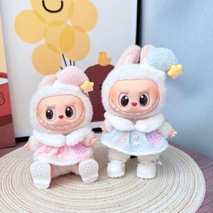 HISTO หมวกดาว ชุดของตุ๊กตาลาบูบู ทำมือ ดนตรีเอลฟ์ ผ้าคลุมเวลา  ที่นั่ง แฟชั่น ทำเอง ชุดตุ๊กตาผ้าขนฟูขนาด 17 ซม. ของตกแต่งตุ๊กตาผ้าฝ้าย