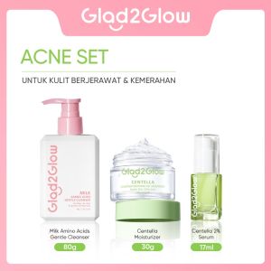 🩷 JAYA 🩷 Glad2Glow SPECIAL BUNDLE 3in1 3pcs Paket Skincare Moisturizer Serum Face Wash buttercream glad2glow 1 hitam flek g2g menghilangkan menjagaskin barrier