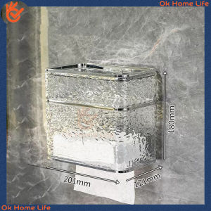 Multi-Functional Wall-Mounted Punch-Free Toilet Paper Box Toilet Tissue Box Toilet Tissue Box Paper Extraction Box
