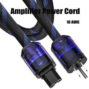 Dây Nguồn HiFi 10 AWG Chống Nhiễu Dây Điện AC EU/US Schuko Cho Amplifier Dây Nguồn AC Audiophile Bện Bọc Shielding.