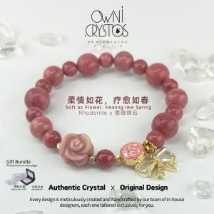 【OwniCrystos】Crystal for Romace & Love Original Rhodonite Crystal Gemstone Bracelet for women