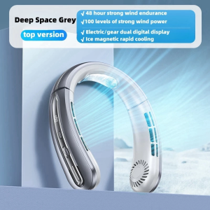 MIKI Neck Fan 100Speed Strong Wind 10000mAh LED Screen Bladeless Portable Cooling Fan