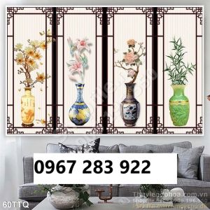 Gạch tranh 3D tứ quý may mắn