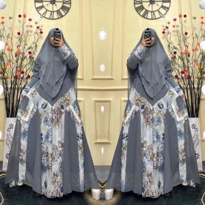 GAMIS SYARI SET HIJAB PREMIUM MOTIF MEWAH