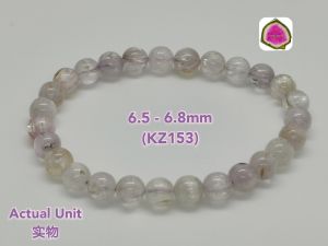 Gems House Natural Kunzite Crystal Gemstone Bracelet 6mm 8mm 9mm 天然紫锂辉水晶手串手链