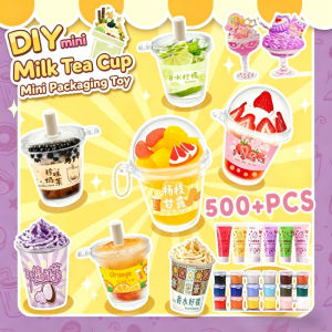 575PCS DIY Mini Milk Tea Cup Toy Set Multiple Materials Creative Handmade DIY Set Toy for Kids