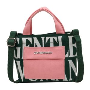 COLOO Letter Gentlewoman Shoulder Bag Zipper Metal Brand Thailand Small Purse Fashionable Handbag Canvas Crossbody Bag Women