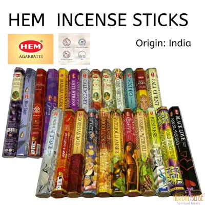 HEM Incense Sticks White Sage Palo Santo Blue Sage Sandalwood Attract Money De-stress Call Money Rose Dragon Blood Frankincense Many More