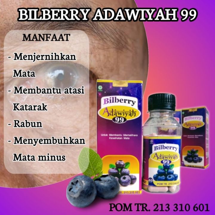 Bilberry Adawiyah 99 Original Obat Mata Katarak Plus Minus Buram Kering