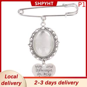 [COD] SHPYHT Local delivery Ship within 24 hours Wedding Bouquet Photo Charm DIY Pin Brooch Lacy Frame Charm Oval Picture Frame with Pendant for Bridal Wedding Party