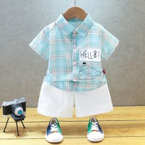Children clothes suits Child clothes suits kid clothes boy sets Top+shorts sets 0-5Y 2Pcs Casual