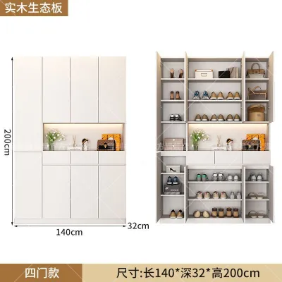 [Cozy ]Solid Wood Shoe Cabinet Entrance Hallway Cabinet Home Doorway Large Capacity Entryway Storage Cabinet Shoe Rack