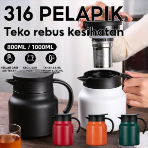 316 Thermos Stainless Steel Thermal Flask Simple Design Thermal Water Jug Bottle Teapot Household Stuffy Tea pot Portable Coffee Pot 800ml 1000ml Large Capacity
