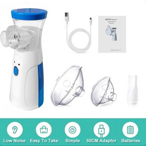 【MY 24h Ship】Handheld Nebulizer Silent Ultrasonic Nebulizer Portable Silent Asthma Inhaler Mini Medical Nebulizer For Adults & Children blue（3 Years Warranty）
