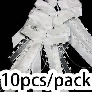 ริบบิ้นผีเสื้ออเนกประสงค์ขนาด13*22ซม.ริบบิ้นงานแต่งงานเครื่องประดับโบว์กิ๊บหนีบผมแต่งงานตกแต่งแบบ DIY สำหรับรถยนต์การจัดดอกไม้10ชิ้น/แพ็ค