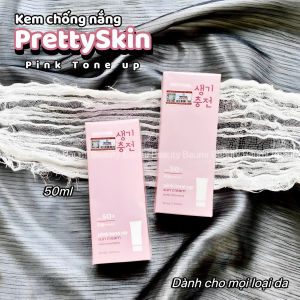 ( Mẫu mới ) Kem chống nắng nâng tone trắng hồng PrettySkin Pink Tone Up Sun Cream Power Long-lasting 50ml - Hàn Quốc