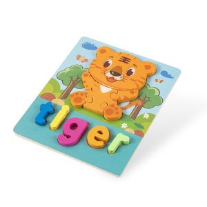 Mainan Edukasi Kayu 3D Tiga Dimensi Jigsaw Puzzle Teka-teki Anak Kata Pendidikan Awal