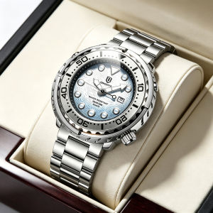 new Creative Hot Selling High Quality Light Blue Ocean Style Surface Quartz Watch Men Personality Steel Luminous Watch Clcok Reloj high-quality
