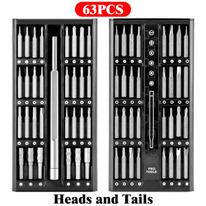 25/63 PCS Screwdriver Set 63-In-1 Magnetic Precision Screw Driver Torx Bits DIY Insulated Multitools Phone Repair Hand Tools Kit 磁吸螺丝刀套装