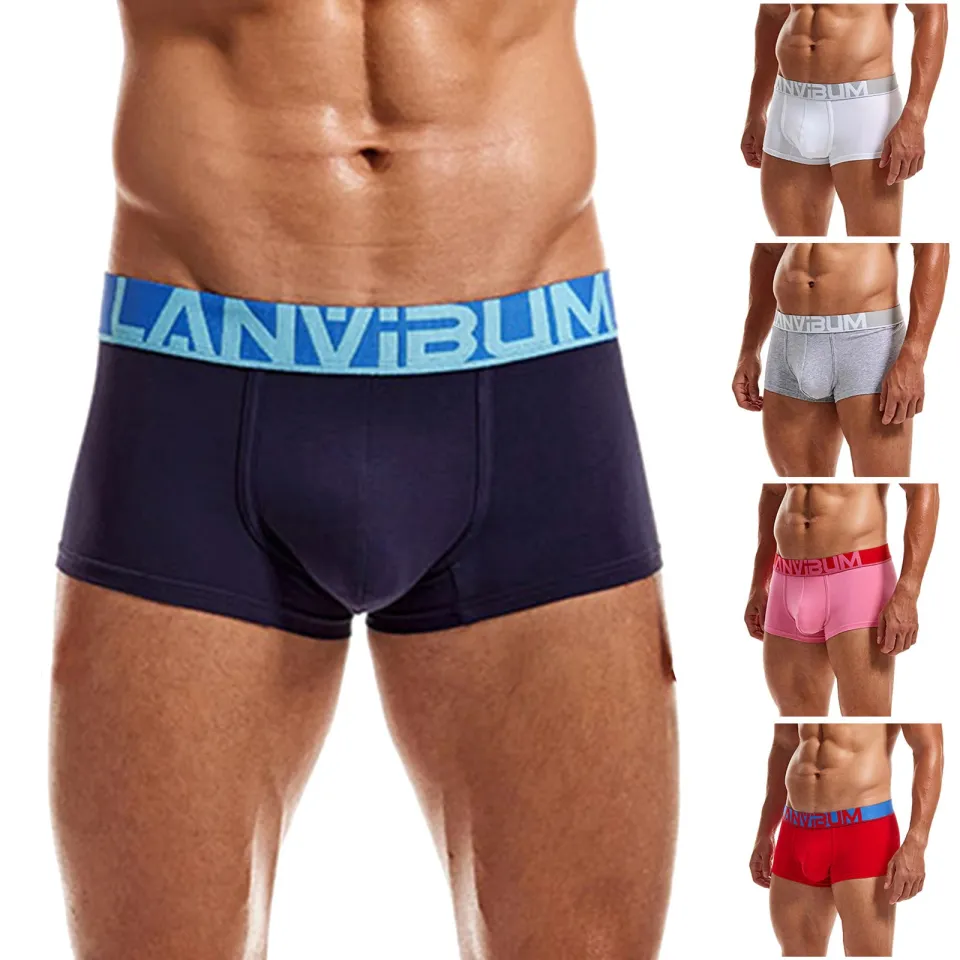 Underwear Men Male Casual Side Slit Solid Underwear Pant Cotton