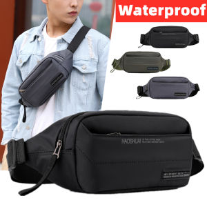 Men Nylon Waterproof Waist Bag Fanny Pack Money Pouch Sling Crossbody Chest Pack Mens Belt Bags Purse Pouch Shoulder Messenger Bag beg sandang lelaki silang