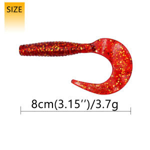 ZEEMIN MrLurion 8cm Soft Grub worm lure with Tail silica fake lure bait for fishing tackle isca carp tackle
