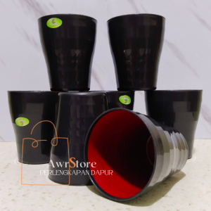 PROMO 1 LUSIN GELAS MINUM 2 WARNA GELAS RAMEN ULIR TERMURAH BPA FREE