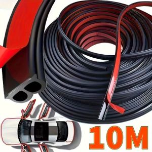 CRUSHES 5/10M Car Door Seal Strips B Shape Rubber Car Door Seal Durable Windproof Hood Sealing Strip Automobiles