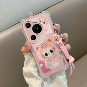 Phone Case Honor400Lite Honor 400 Lite Cute Painted Cartoon Casing with Dolls Lanyard Four Corner Shock-absorbing Lens Protection Silicone Soft Back Cover