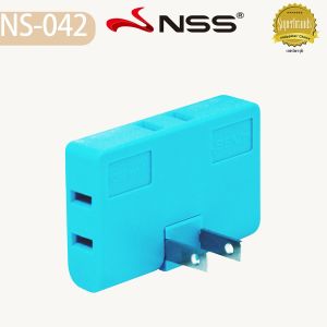 Extension Adaptor 3 Socket Outlet Power Adapter Three Plug Rotating Travel Compact Charger NS-044