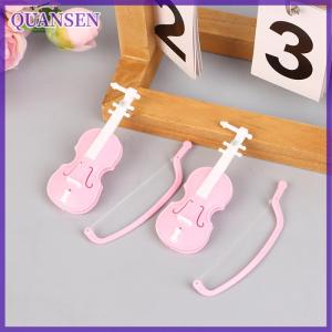 QUANSEN ไวโอลินจำลองขนาดเล็กทำด้วยมืออุปกรณ์ตกแต่งไวโอลินสำหรับตกแต่งไวโอลินไร้กลิ่น