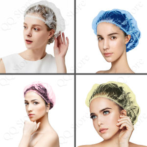 100pcs Disposable Waterproof Shower Caps Thicken Bathing Cap Hair [F39]