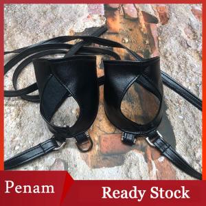 [PAM] 1 đôi găng tay da dây đeo nửa ngón tay màu đen phong cách punk Gothic phụ kiện hip-hop cosplay nữ quyến rũ sân khấu