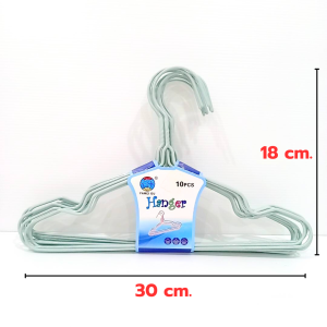 ไม้แขวนเสื้อสแตนเลส  2 ขนาด ไม้แเขวนเสื้อเด็ก 30cm ผู้ใหญ่40cm 1แพ็ค 10 ชิ้น