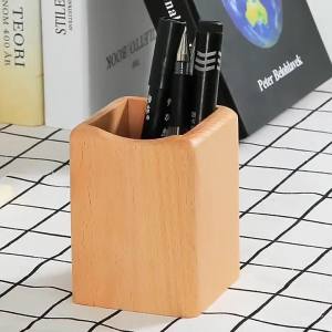 LZD  Nordic Wooden Pen Holder Desktop Solid Wood Pencil Case Student Penholder Office Creative Multifunctional Pen Holder