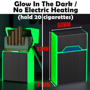FOCUS Portable Metal Cigarette Lighter Box Holder 10/20pcs Glow In The Dark Cigarette Holder Case Windproof Lighter